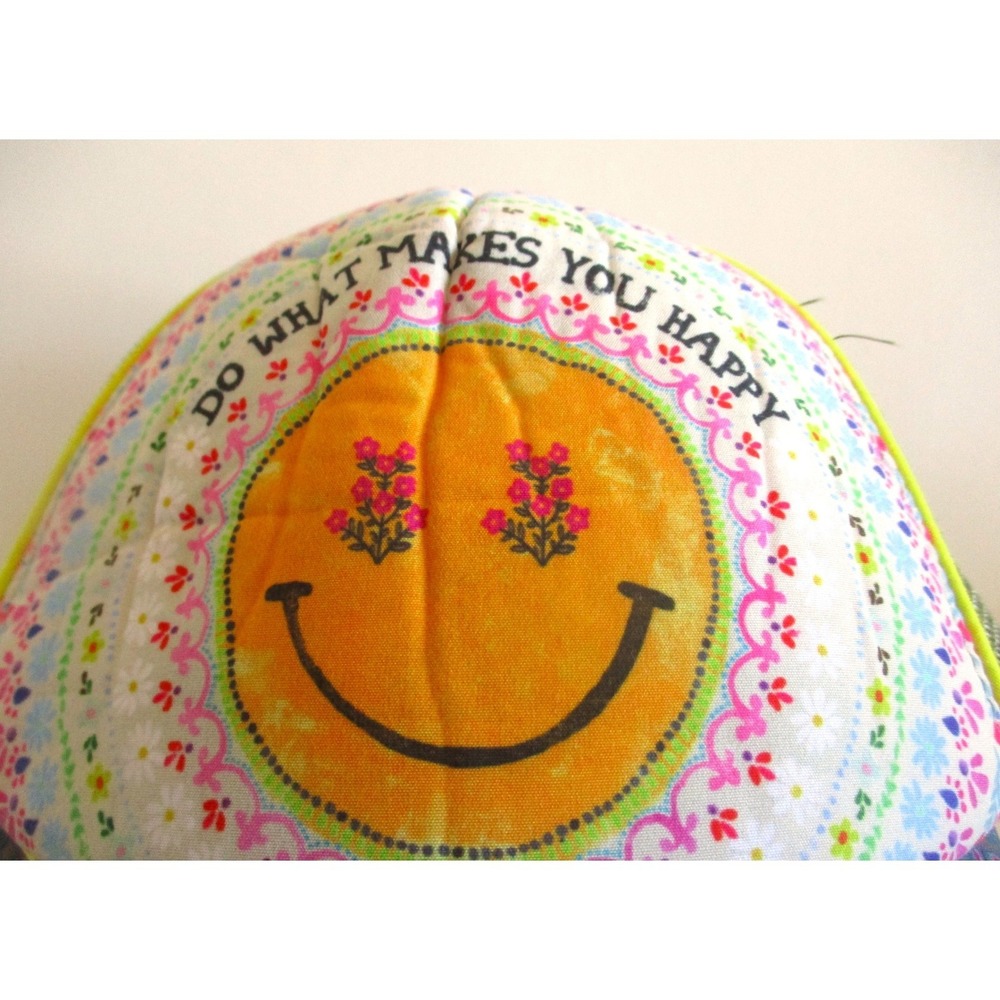 Natural Life Do What Makes You Happy Smiley Face Trucker Hat Floral Mesh Pink - Picture 2 of 7